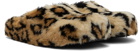 Marni Beige Faux-Fur Fussbett Sabot Slippers