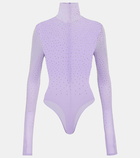 Alex Perry Embellished jersey turtleneck bodysuit