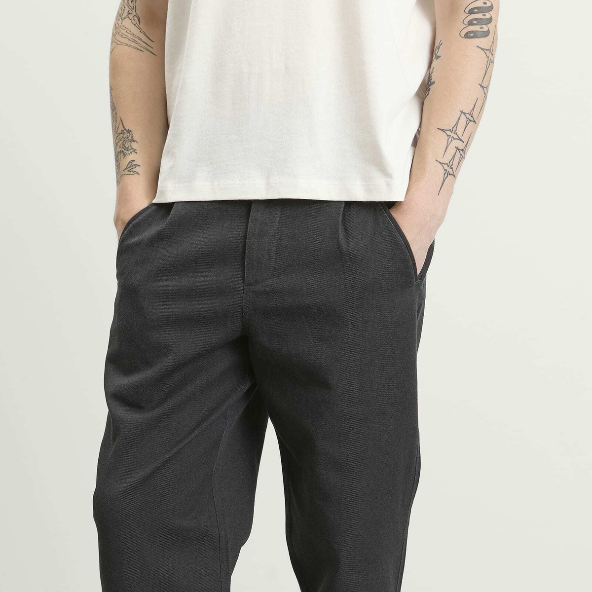 Folk Men's Assembly Pant in Black Twill