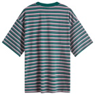 Adidas 80s Striped T-Shirt in Collegiate Green