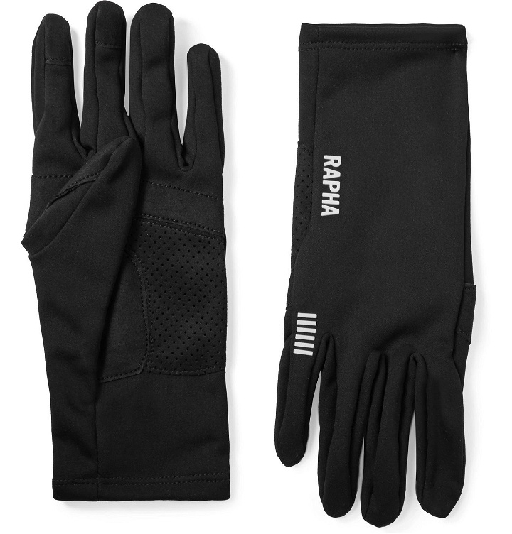 Photo: Rapha - Pro Team Logo-Appliquéd Polartec Cycling Gloves - Black