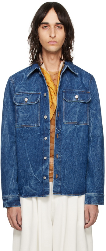 Photo: Dries Van Noten Blue Faded Denim Shirt