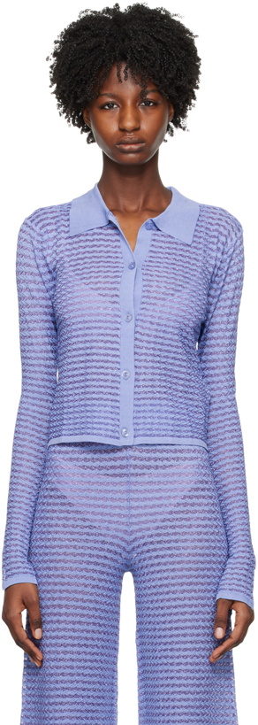 Photo: REMAIN Birger Christensen Purple Button-Up Cardigan