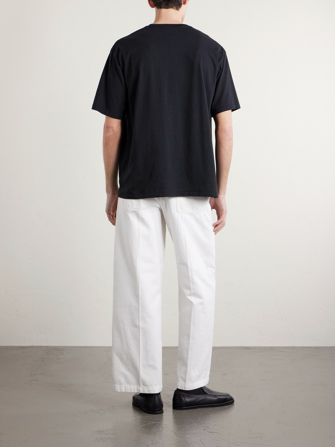 A.PRESSE - Cotton and Cashmere-Blend T-Shirt - Black
