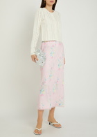 Loveshackfancy Peridot Cropped Pointelle-knit Cardigan White