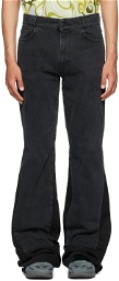 Raf Simons Black Flared Workwear Jeans
