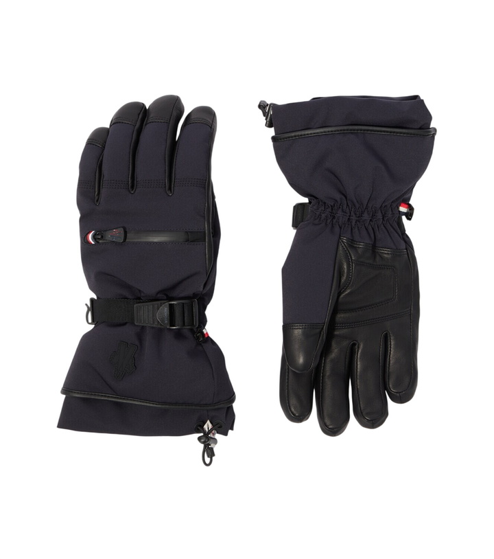 Photo: Moncler Grenoble Leather-trimmed ski gloves