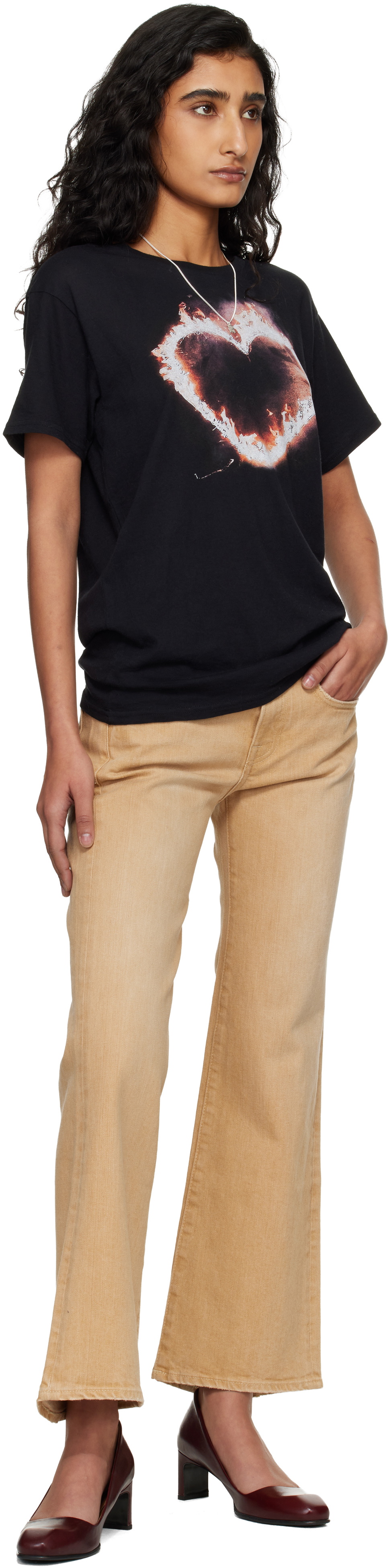 R13 Khaki Joan Cropped Flare Jeans
