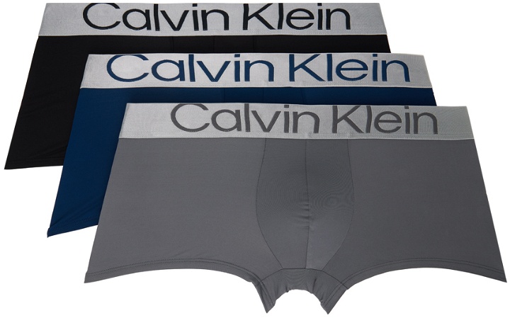 Photo: Calvin Klein Underwear Three-Pack Multicolor Reconsidered Steel Boxers