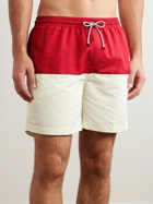 Brunello Cucinelli - Long-Length Colour-Block Swim Shorts - Red