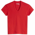 Nothing Written Women's 90S V Neck T-Shirt in Red
