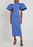 Solace London Lora Crepe Midi Dress Blue