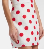 Cala de la Cruz Veneta polka-dot halterneck linen minidress