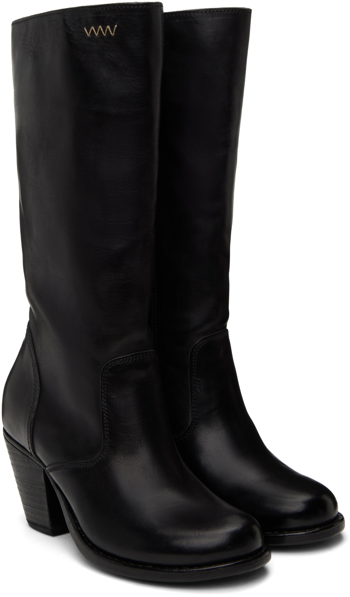 visvim Black Rosebud Tall Boots