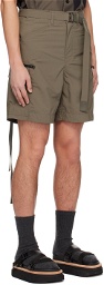 sacai Taupe Belted Shorts
