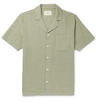 Folk - Camp-Collar Linen and Cotton-Blend Shirt - Green