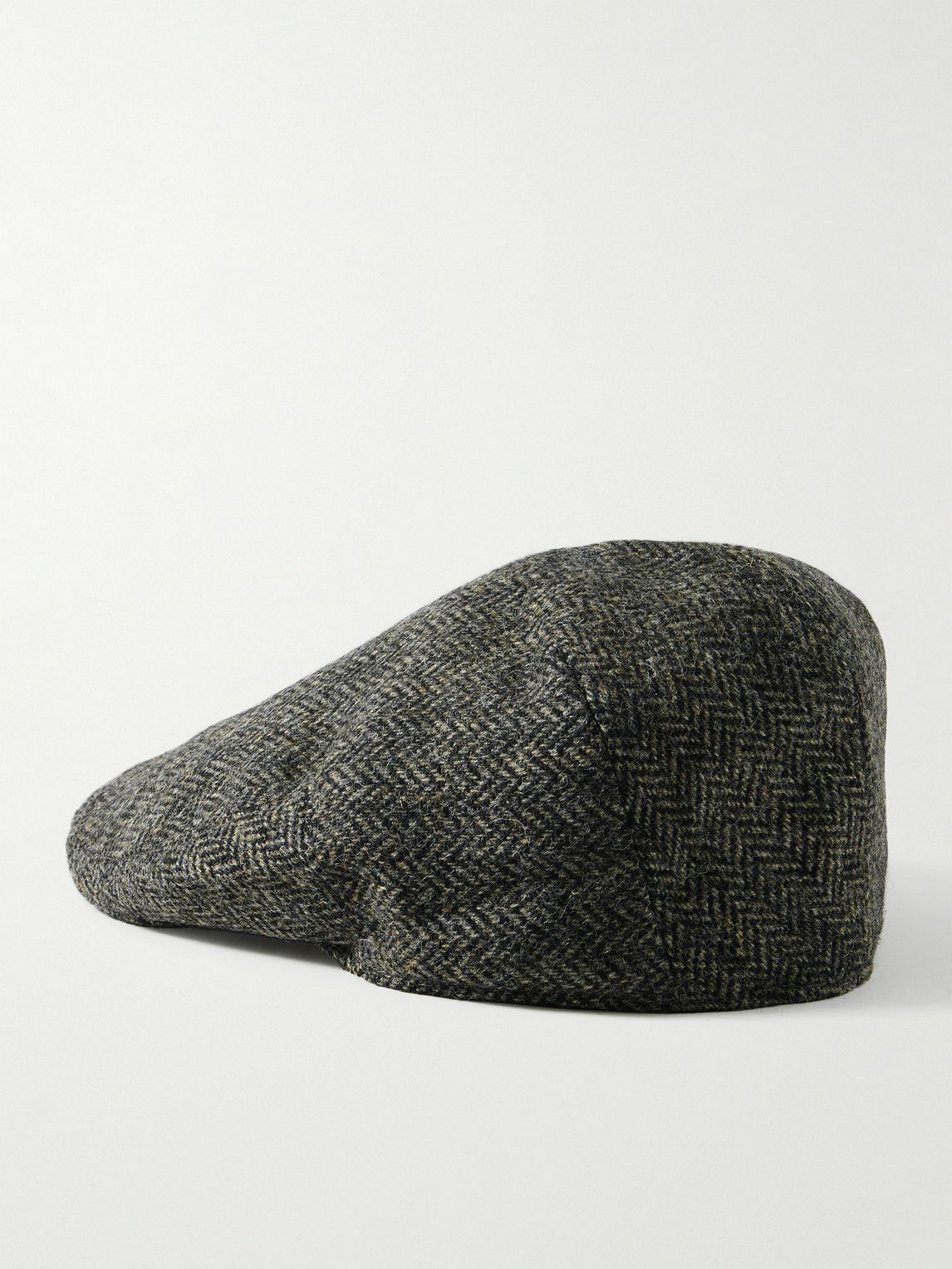 Anderson & Sheppard - Herringbone Wool-Tweed Flat Cap - Gray