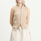 MM6 Maison Margiela Women's Knitted Gilet in Camel/Chalk