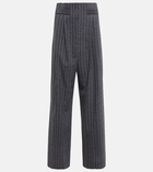 Loewe - Striped wide-leg wool-blend pants