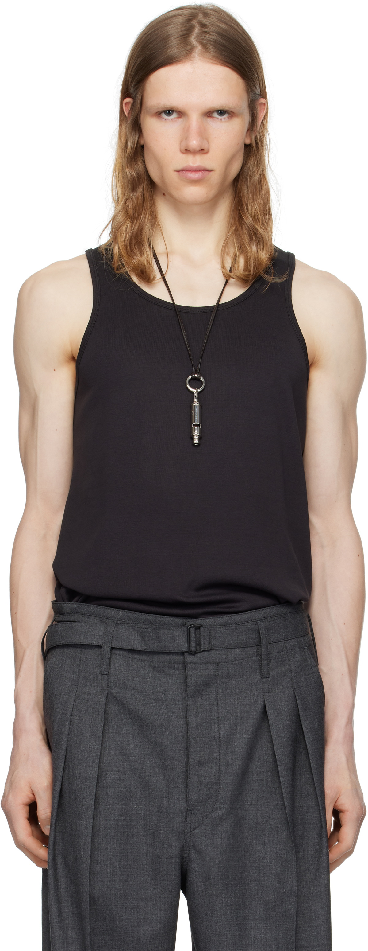 LEMAIRE Black Cotton Tank Top
