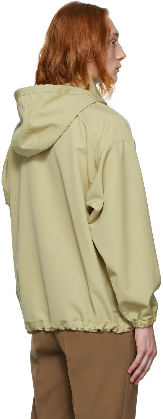 AURALEE Khaki Wool Max Canvas Hooded Jacket Auralee