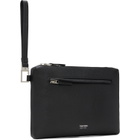 TOM FORD Black Grain Leather Wristlet Pouch