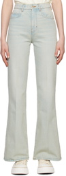 AMI Alexandre Mattiussi Blue Flare Fit Jeans