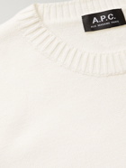 A.P.C. - Logo-Jacquard Wool Sweater - Neutrals