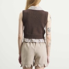 Charles Jeffrey Loverboy Women's Smart Cropped Vest in Brown/Beige Stripe