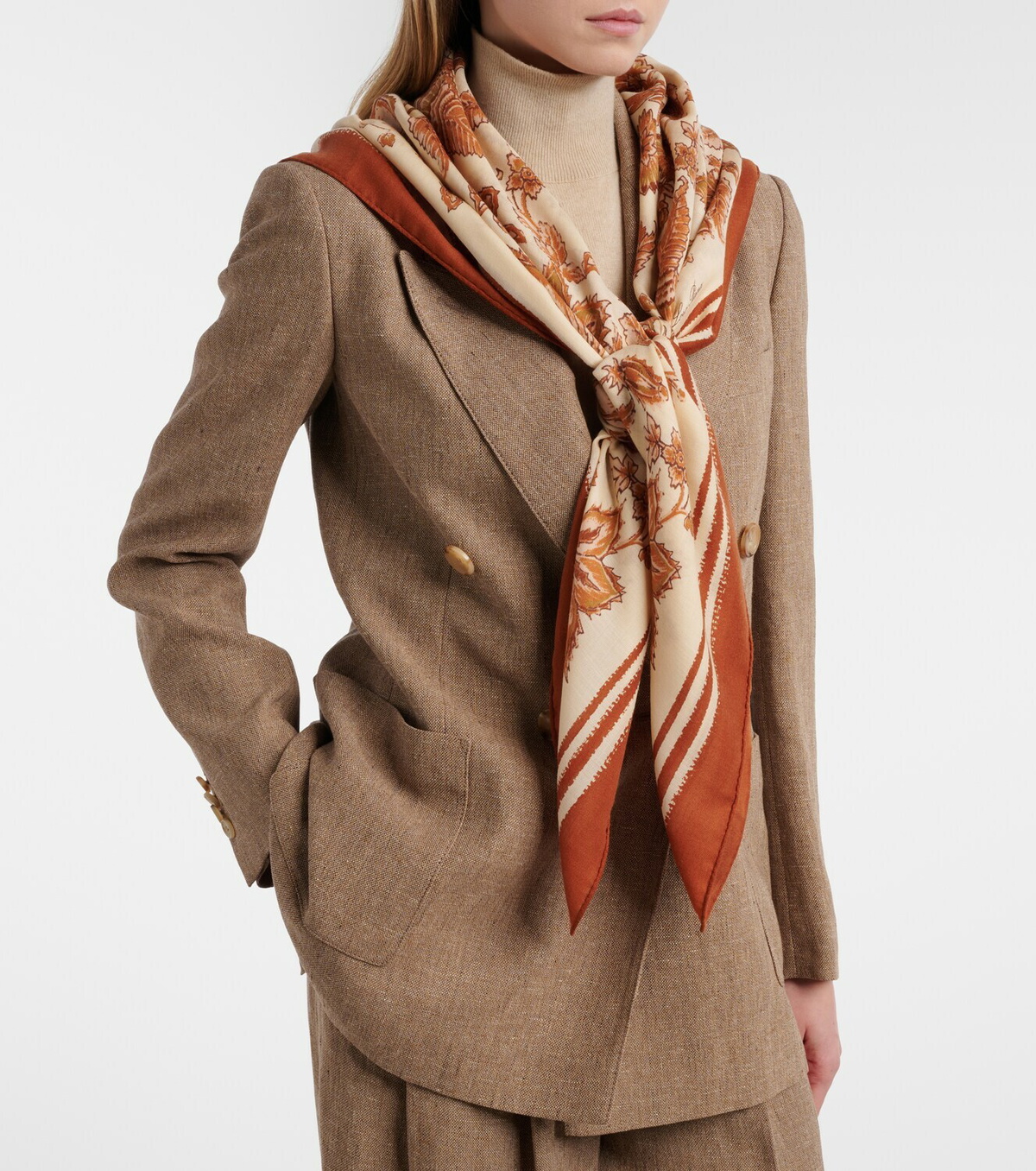Loro Piana Floral cashmere and silk scarf