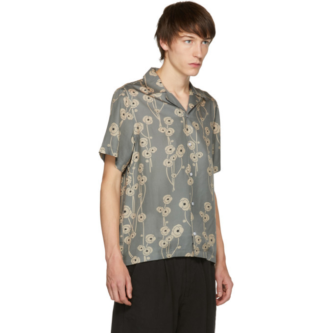 Saturdays NYC Blue Short Sleeve Canty Poppy Print Shirt Saturdays NYC