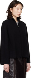Loulou de Saison Black Gabi Zipped Cashmere Sweater