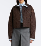 Prada Re-Nylon corduroy-trimmed cropped jacket
