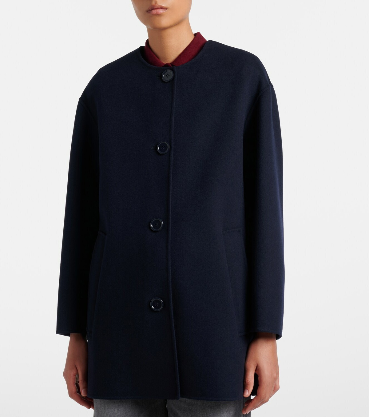 'S Max Mara Scarf-detail virgin wool coat