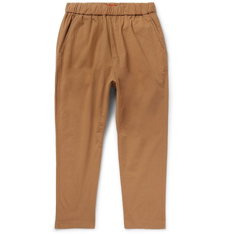 Photo: Barena - Tapered Stretch-Cotton Drawstring Trousers - Men - Tan