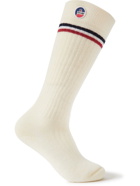 Fusalp - Lodge Logo-Appliquéd Striped Wool-Blend Ski Socks - Neutrals