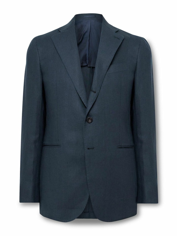 Photo: J. Mueser - Waverly Slim-Fit Linen Suit Jacket - Blue