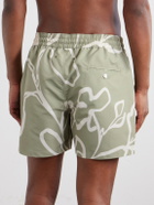 Frescobol Carioca - Straight-Leg Printed Recycled Swim Shorts - Green