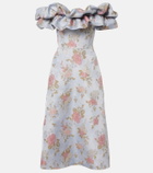 Markarian Floral lamé brocade midi dress