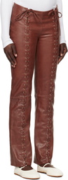 Saks Potts Burgundy Christina Leather Pants