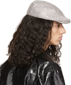 KARA Silver Crystal Mesh Flat Cap