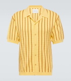 King & Tuckfield Striped wool bowling shirt