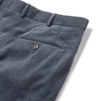 Ermenegildo Zegna - Slim-Fit Cotton-Blend Corduroy Trousers - Blue