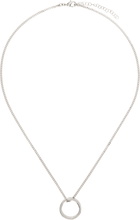 MM6 Maison Margiela Silver 'Year of the Snake' Minimal Logo Pendant Ring Necklace