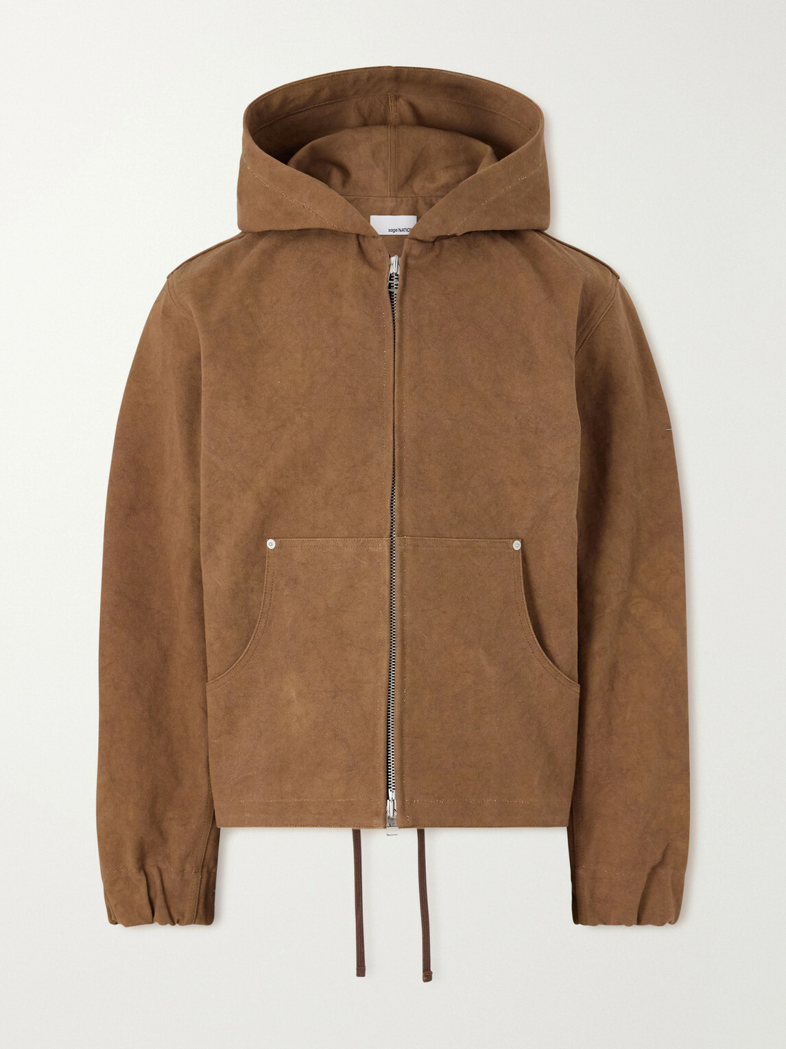 SAGE NATION - Duck Cotton-Canvas Hooded Blouson Jacket - Brown