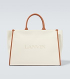 Lanvin - Leather-trimmed canvas tote bag