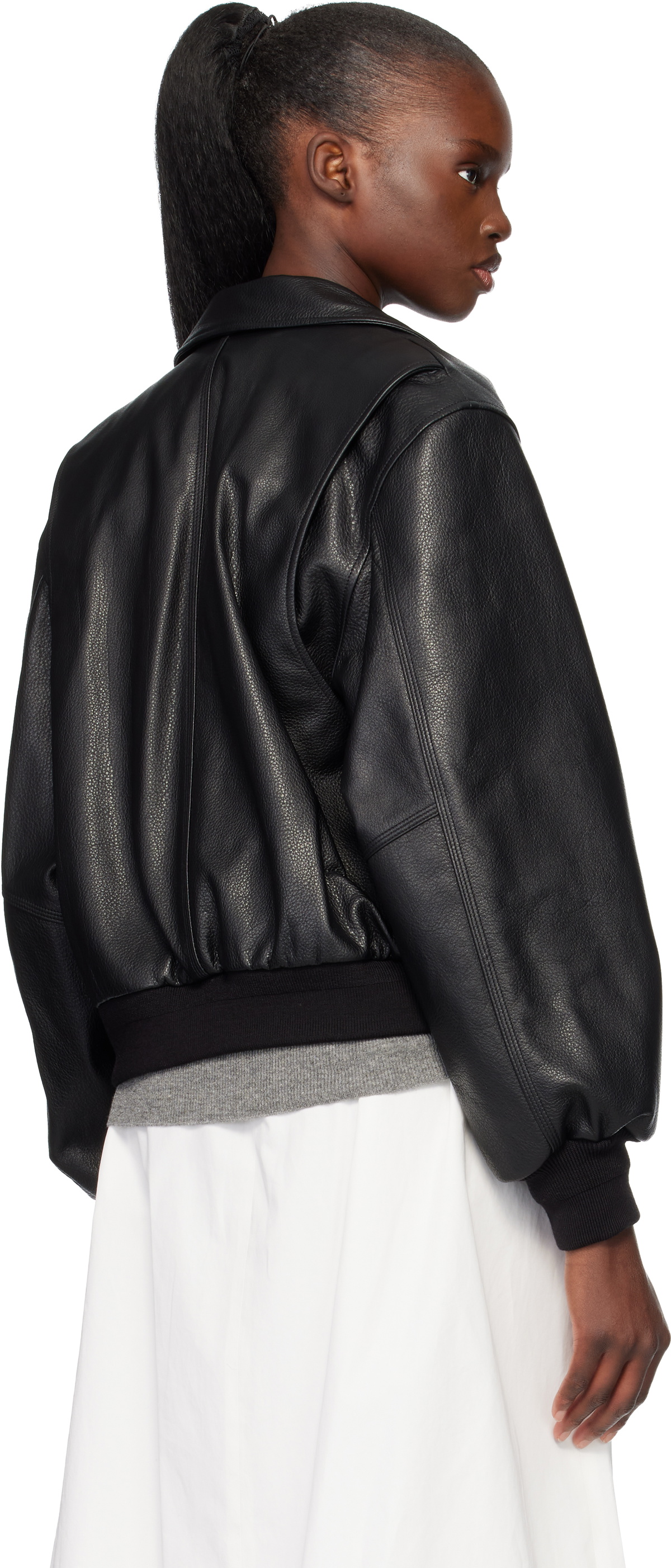 Nothing Written Black Classic Leather Flight Jacket