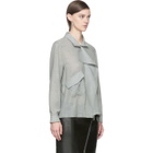 Anthony Vaccarello Grey Wool Angled Pocket Blouse