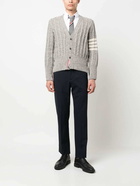 THOM BROWNE - 4-bar Cable Knit Wool Cardigan