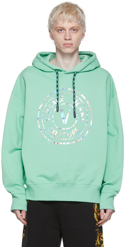 Photo: Versace Jeans Couture Green Cotton Hoodie